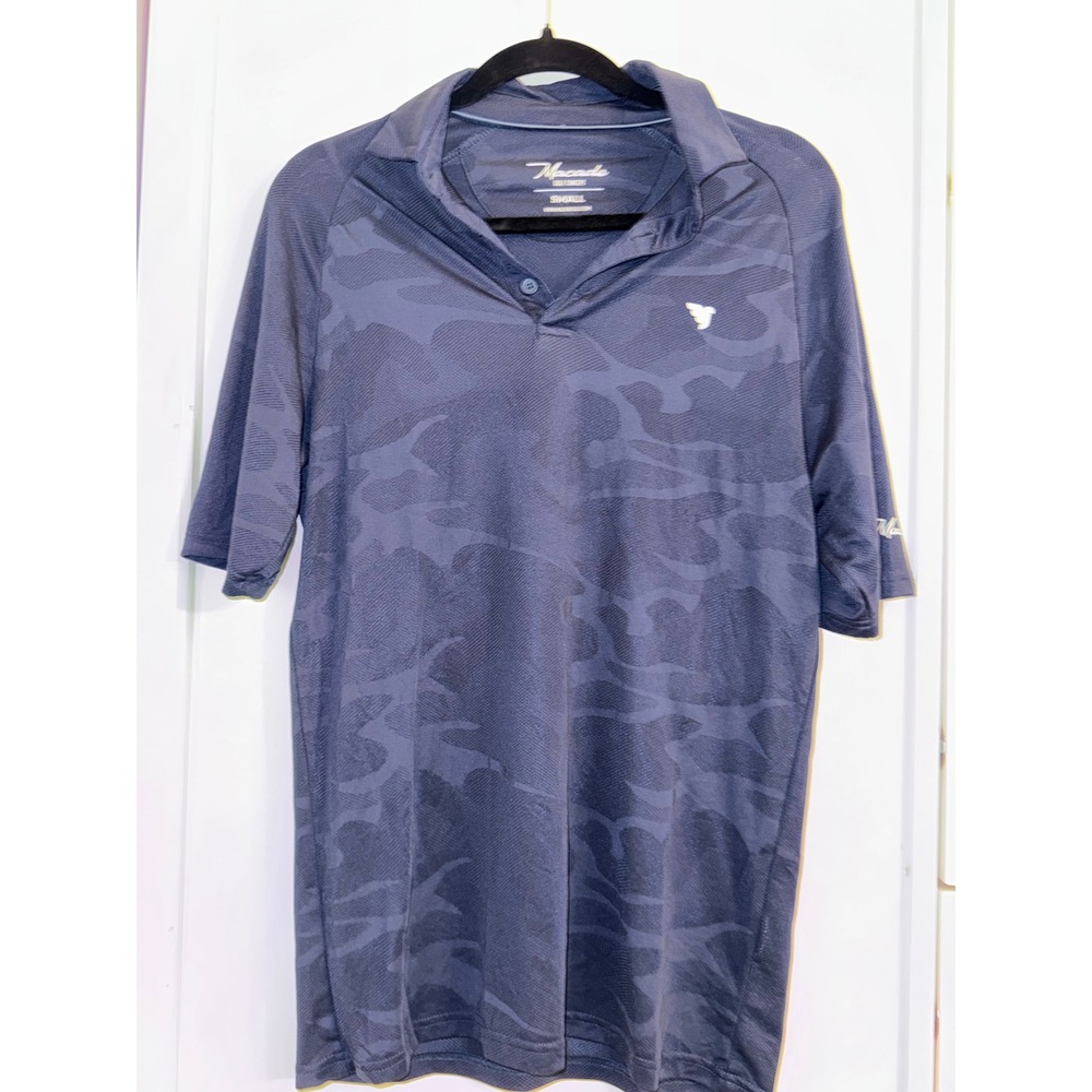 Macade Golf Concept Mens Navy Camo Performance Polo Shirt Small Short Sleeve